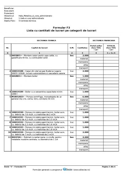 Program deviz de lucrari gratuit